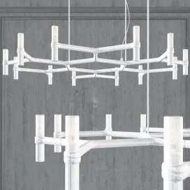 Chandelier equinox chandelier small white metal